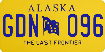 AK license plate GDN096