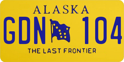 AK license plate GDN104