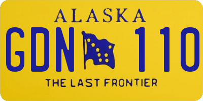 AK license plate GDN110