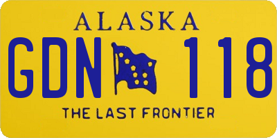 AK license plate GDN118