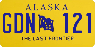 AK license plate GDN121
