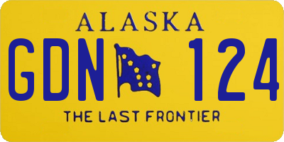 AK license plate GDN124