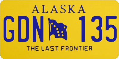 AK license plate GDN135