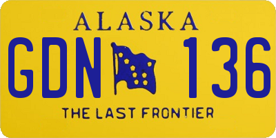 AK license plate GDN136
