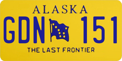 AK license plate GDN151