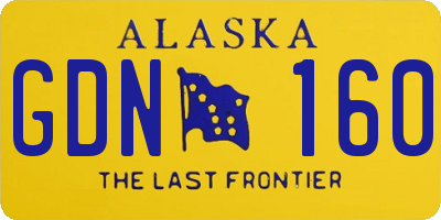 AK license plate GDN160