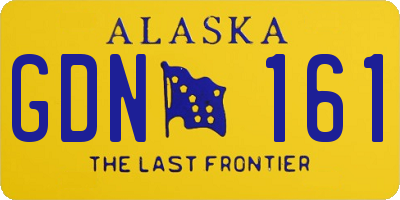 AK license plate GDN161