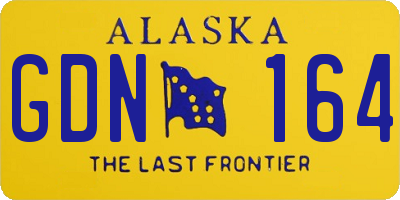 AK license plate GDN164