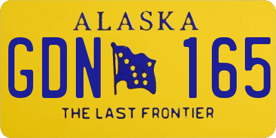 AK license plate GDN165