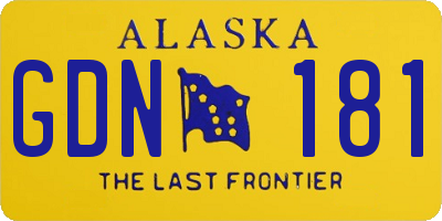 AK license plate GDN181