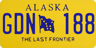 AK license plate GDN188