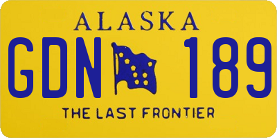 AK license plate GDN189
