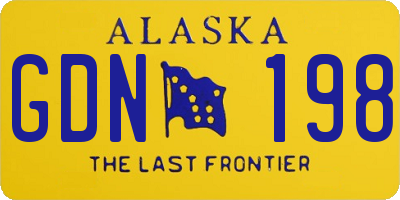 AK license plate GDN198