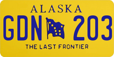 AK license plate GDN203