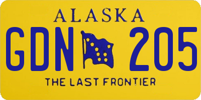 AK license plate GDN205