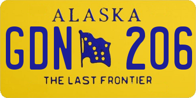AK license plate GDN206