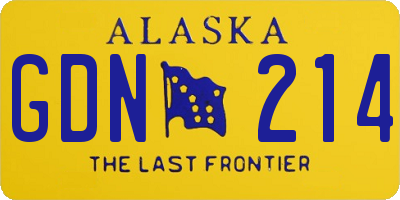 AK license plate GDN214