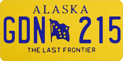 AK license plate GDN215