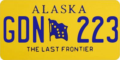 AK license plate GDN223