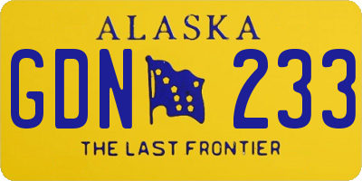 AK license plate GDN233