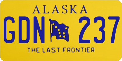 AK license plate GDN237