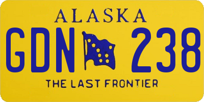 AK license plate GDN238