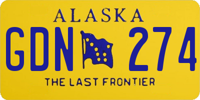 AK license plate GDN274