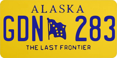 AK license plate GDN283
