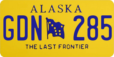 AK license plate GDN285