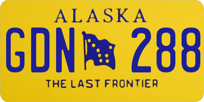AK license plate GDN288