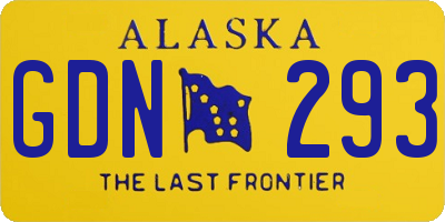 AK license plate GDN293