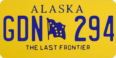 AK license plate GDN294