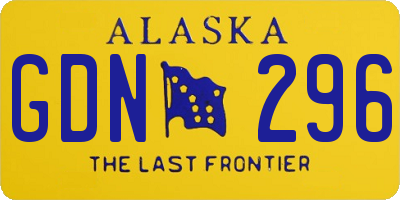 AK license plate GDN296