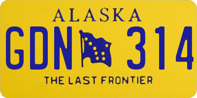 AK license plate GDN314
