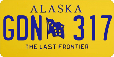 AK license plate GDN317