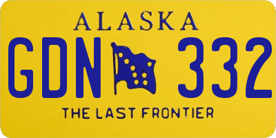 AK license plate GDN332