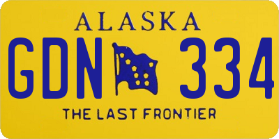 AK license plate GDN334