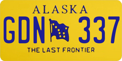 AK license plate GDN337