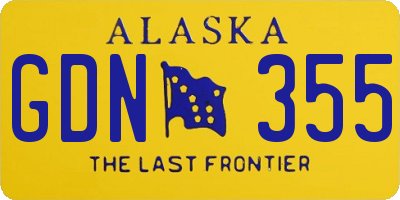 AK license plate GDN355