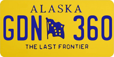 AK license plate GDN360