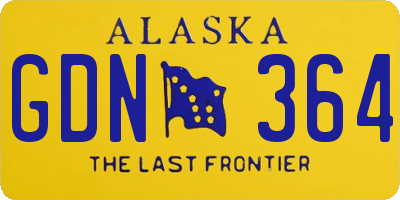 AK license plate GDN364