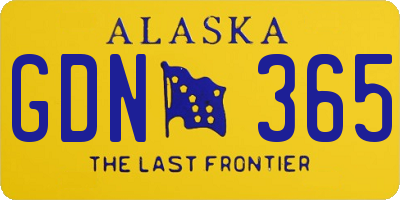 AK license plate GDN365