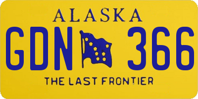 AK license plate GDN366