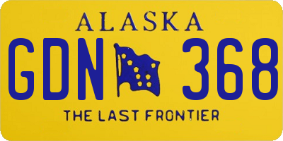 AK license plate GDN368