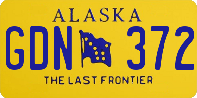AK license plate GDN372