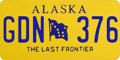 AK license plate GDN376