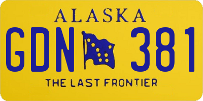 AK license plate GDN381