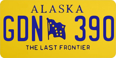 AK license plate GDN390