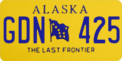 AK license plate GDN425