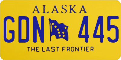 AK license plate GDN445